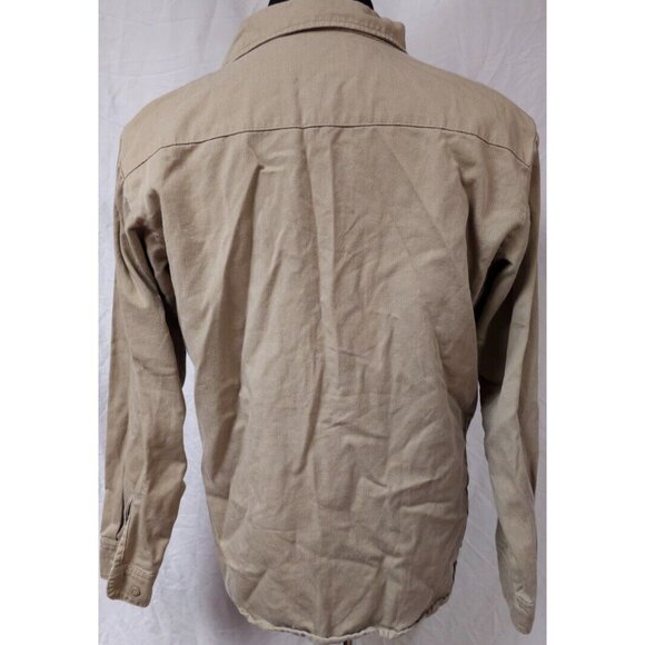 Camco Mens Large Long Tan Heavy Flame Resistance Embroidered Ducks Shirt USA - Picture 7 of 12